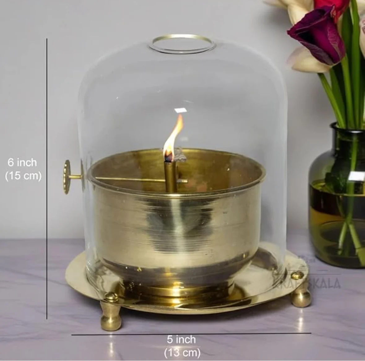 Shree Akhand Jyot Diya & Cover - Brass (पीतल) - PACK of 2- Premium Quality  ✅ | BUY1 GET1 - LAST DAY OFFER 🔥