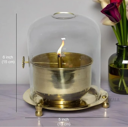Shree Akhand Jyot Diya & Cover - Brass (पीतल) - PACK of 2- Premium Quality  ✅ | BUY1 GET1 - LAST DAY OFFER 🔥