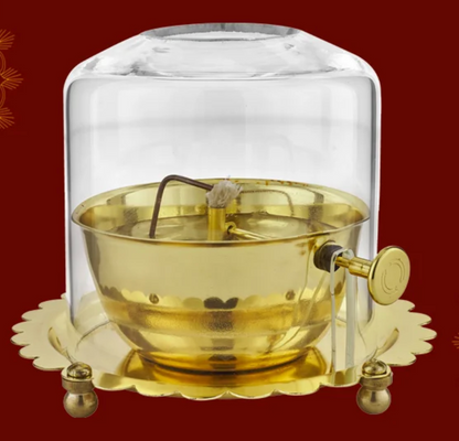 Shree Akhand Jyot Diya & Cover - Brass (पीतल) - PACK of 2- Premium Quality  ✅ | BUY1 GET1 - LAST DAY OFFER 🔥